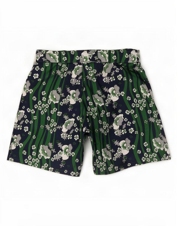 Shorts feminino vintage W32 grande verde floral