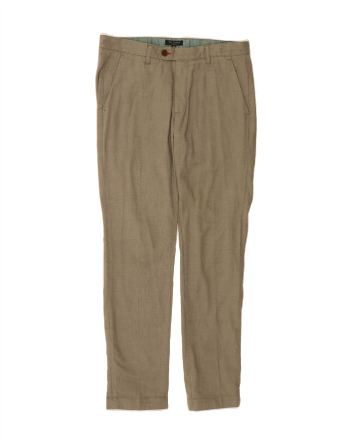 TED BAKER Mens Slim Suit Trousers  W32 L32 Grey Cotton Vintage Ted Baker and Second-Hand Ted Baker from Messina Hembry 