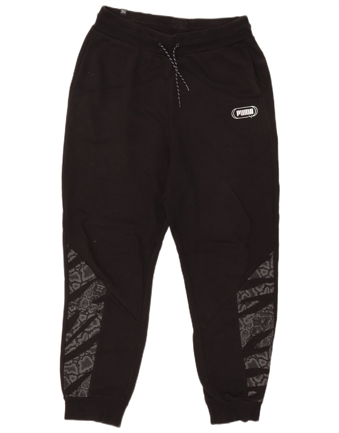 Calça de treino masculina Puma Joggers médio preto com estampa animal