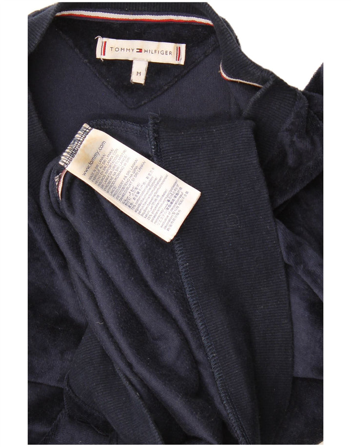 Tommy Hilfiger moletom gráfico masculino jumper médio azul marinho colorblock