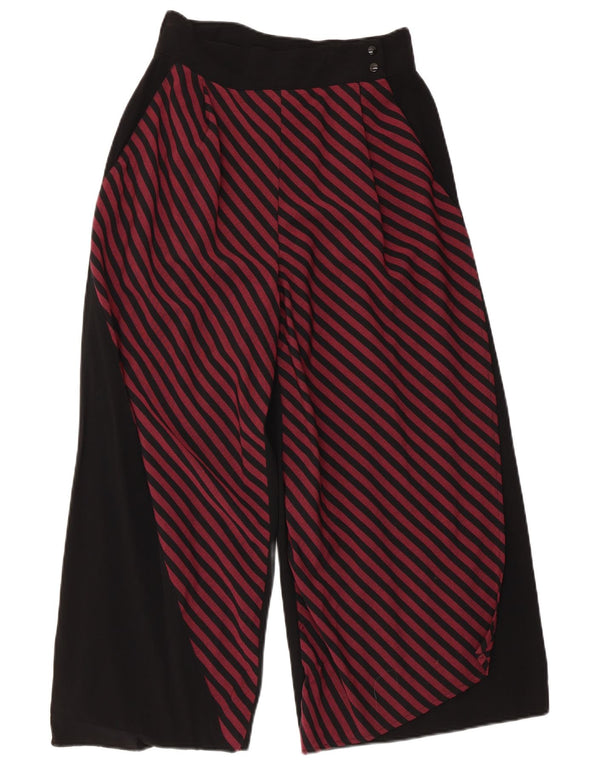 Calça feminina vintage cintura alta XS W26 L22 listrada preta