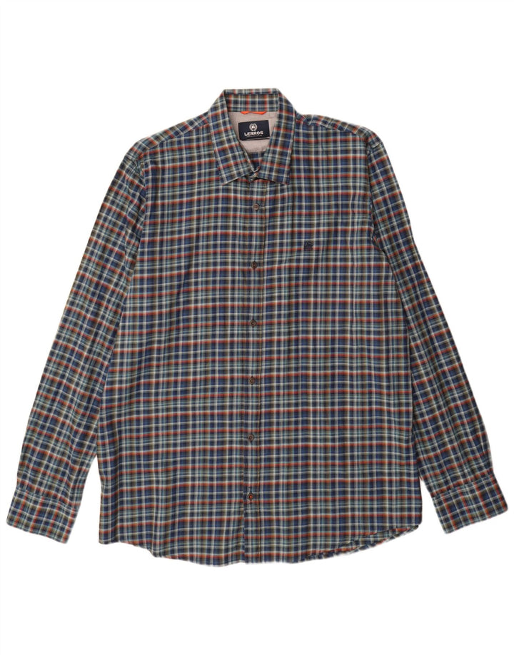 Lerros Camisa Stretch Masculina XL Azul Marinho Xadrez