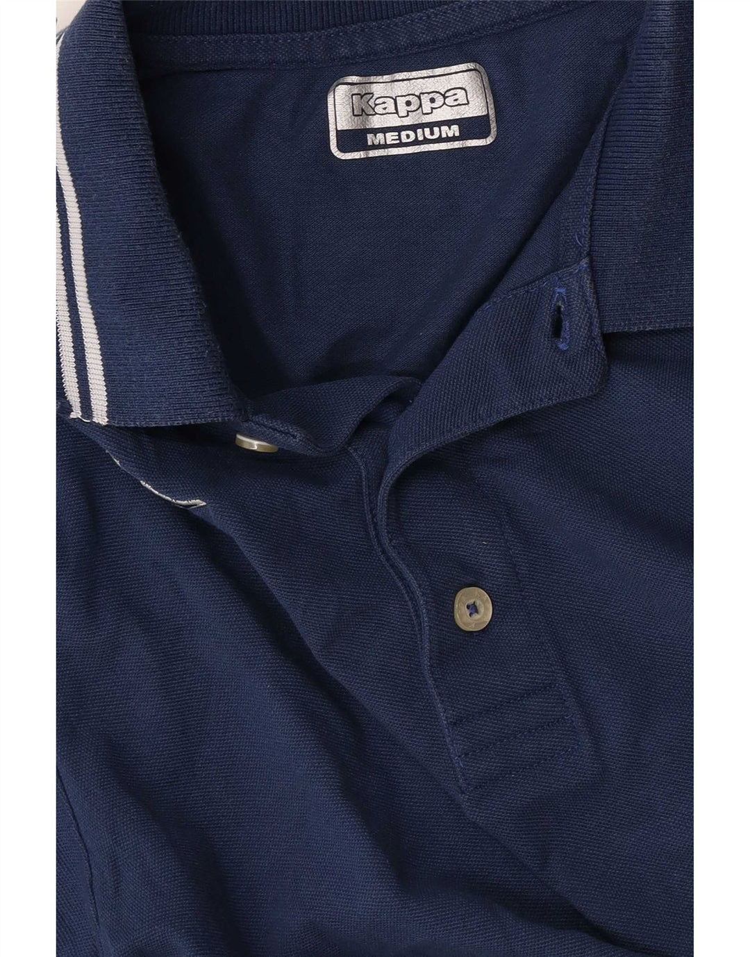 Camisa polo masculina Kappa listrada azul média