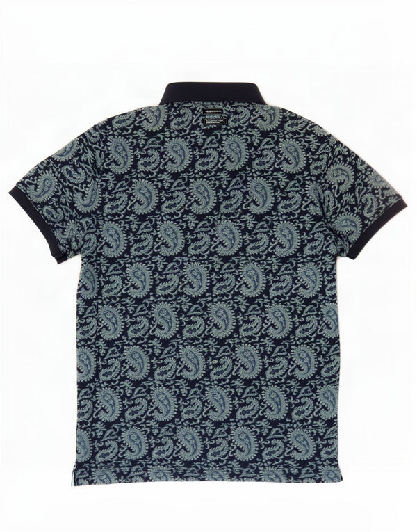US Polo Assn. Camisa polo masculina solta XS algodão Paisley azul marinho