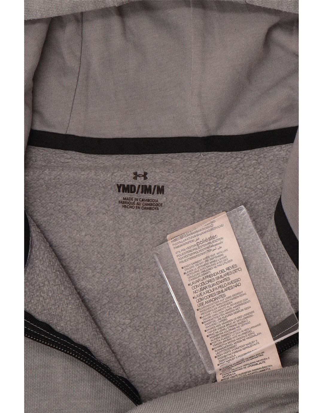 Suéter com capuz e gola gráfica UNDER ARMOUR para meninos 9-10 anos cinza médio