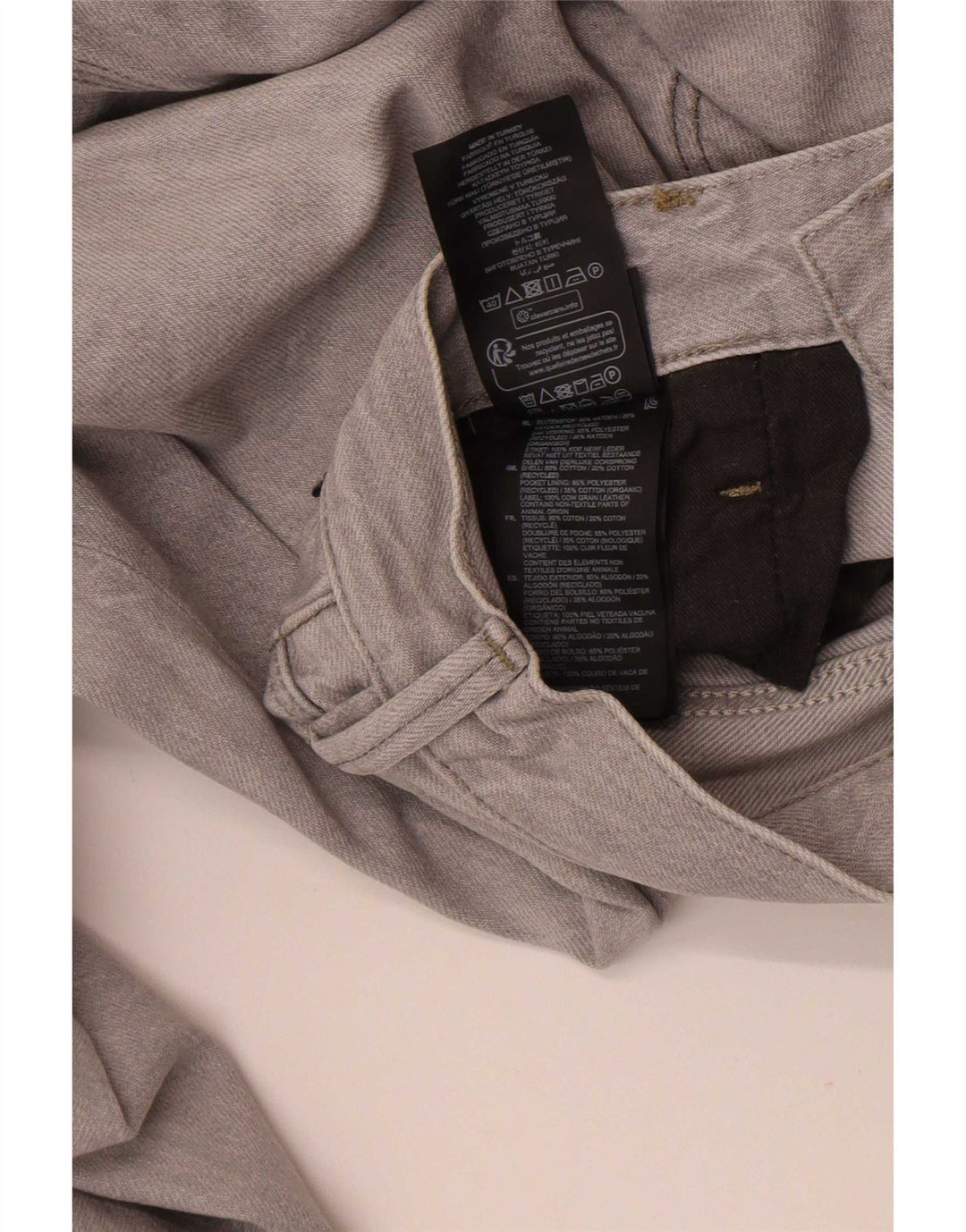 Jeans soltos femininos G-Star W27 L26 algodão cinza