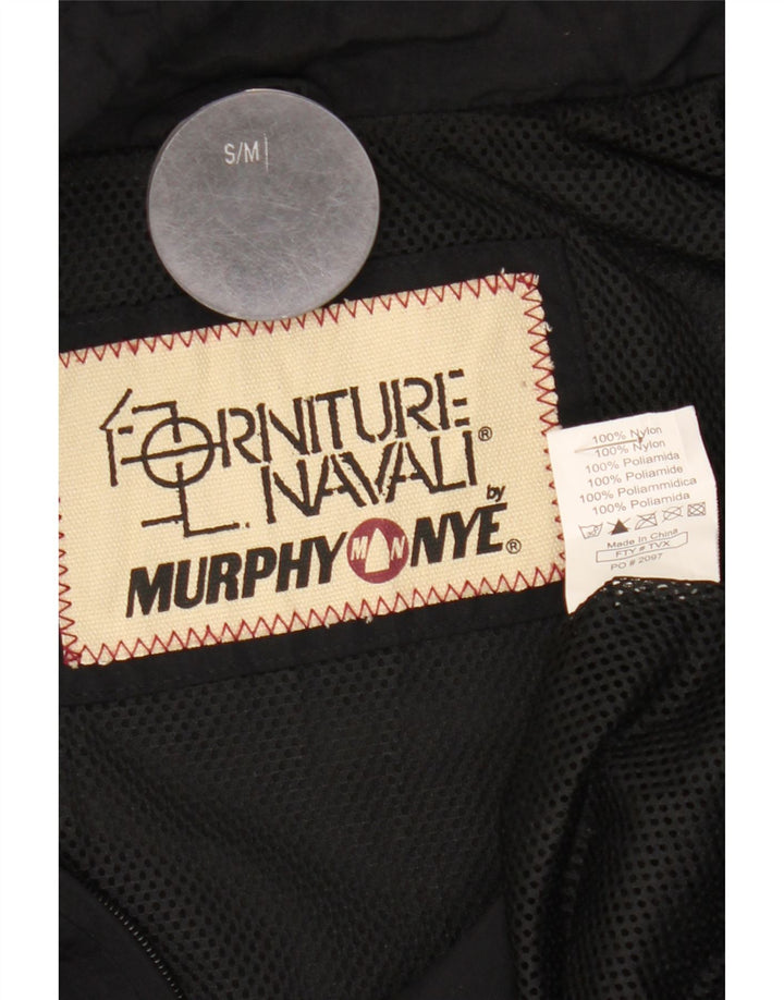 Jaqueta de chuva masculina Murphy & Nye Loose Fit Graphic Reino Unido 36 pequena preta