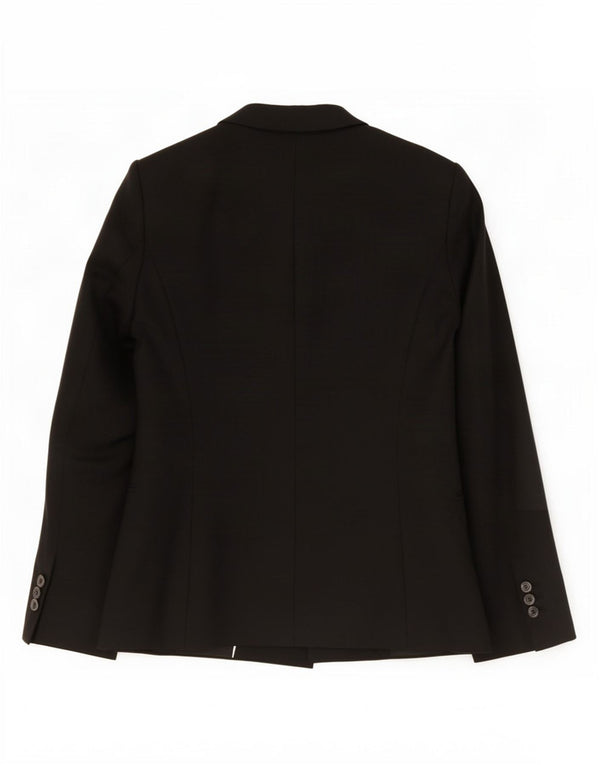 Jaqueta blazer feminina Zara com 1 botão Reino Unido 12 poliéster preto médio