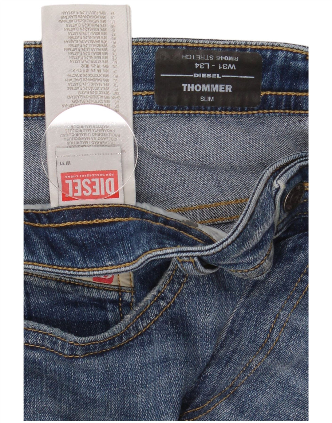 Diesel Masculino Thommer Slim Jeans W31 L34 Azul Algodão