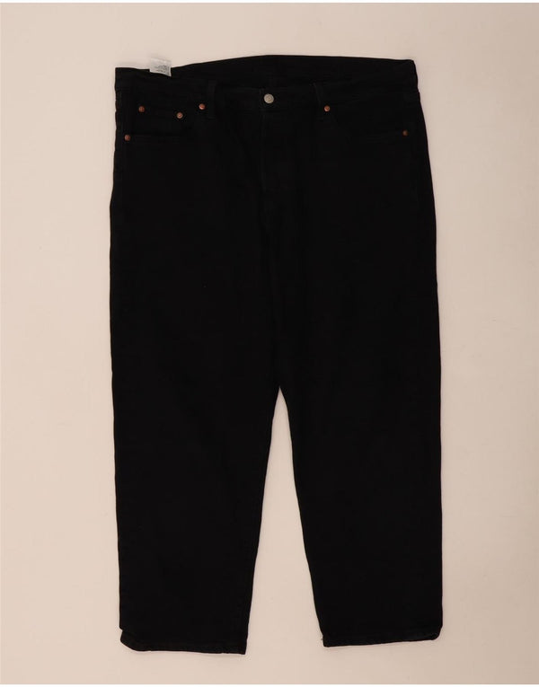 Calça jeans feminina Levi's 501 Crop Straight US 16 2XL W40 L26 algodão preto