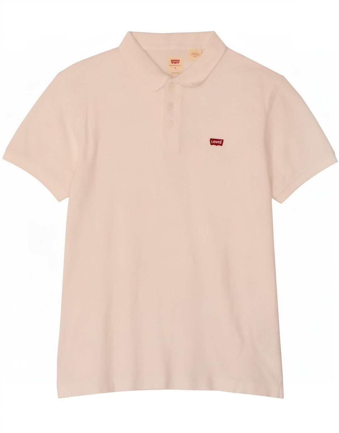 Camisa polo masculina padrão Levi's pequena de algodão branco