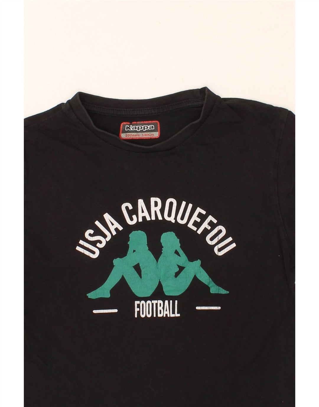 KAPPA Boys Graphic T-Shirt Top 9-10 Years Black Cotton Vintage Kappa and Second-Hand Kappa from Messina Hembry 