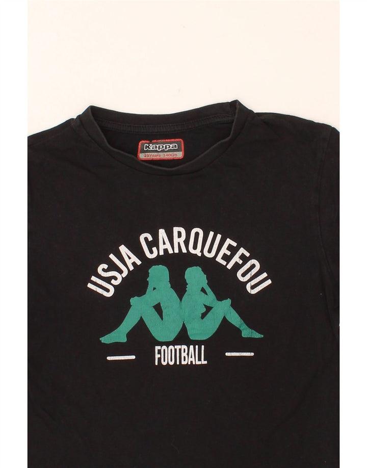 KAPPA Boys Graphic T-Shirt Top 9-10 Years Black Cotton Vintage Kappa and Second-Hand Kappa from Messina Hembry 