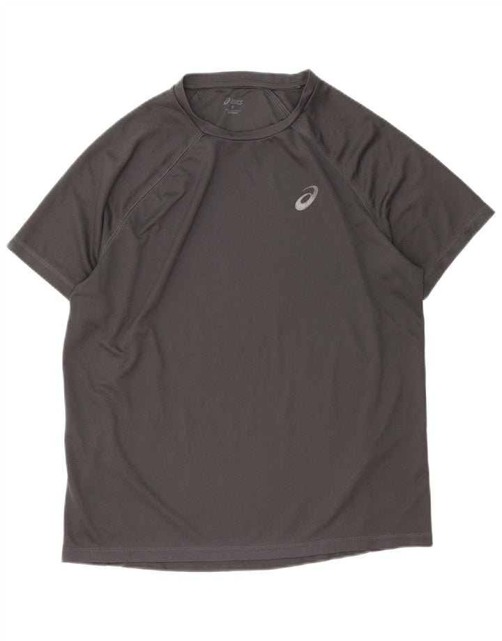 Camiseta masculina Asics Top grande cinza poliéster