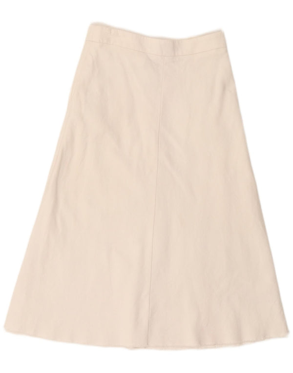 Saia feminina Zara cintura alta evasê pequena W26 algodão branco