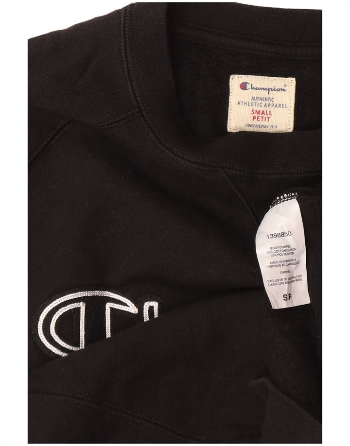 Champion masculino petit gráfico moletom jumper pequeno algodão preto