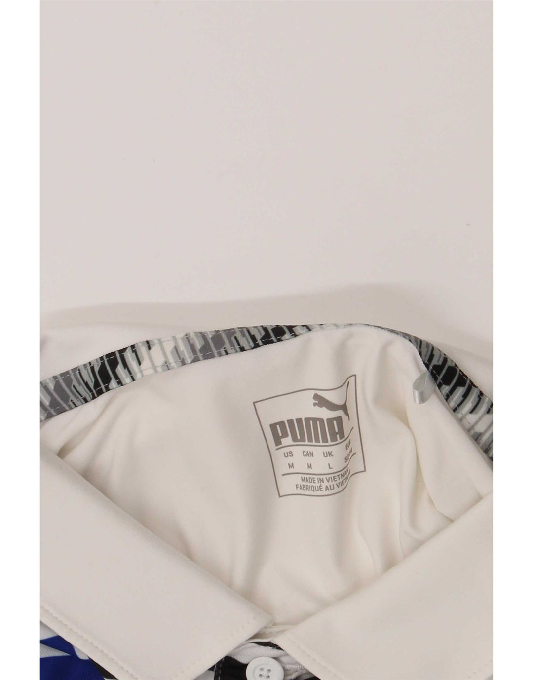 Camisa polo masculina Puma médio branco colorblock