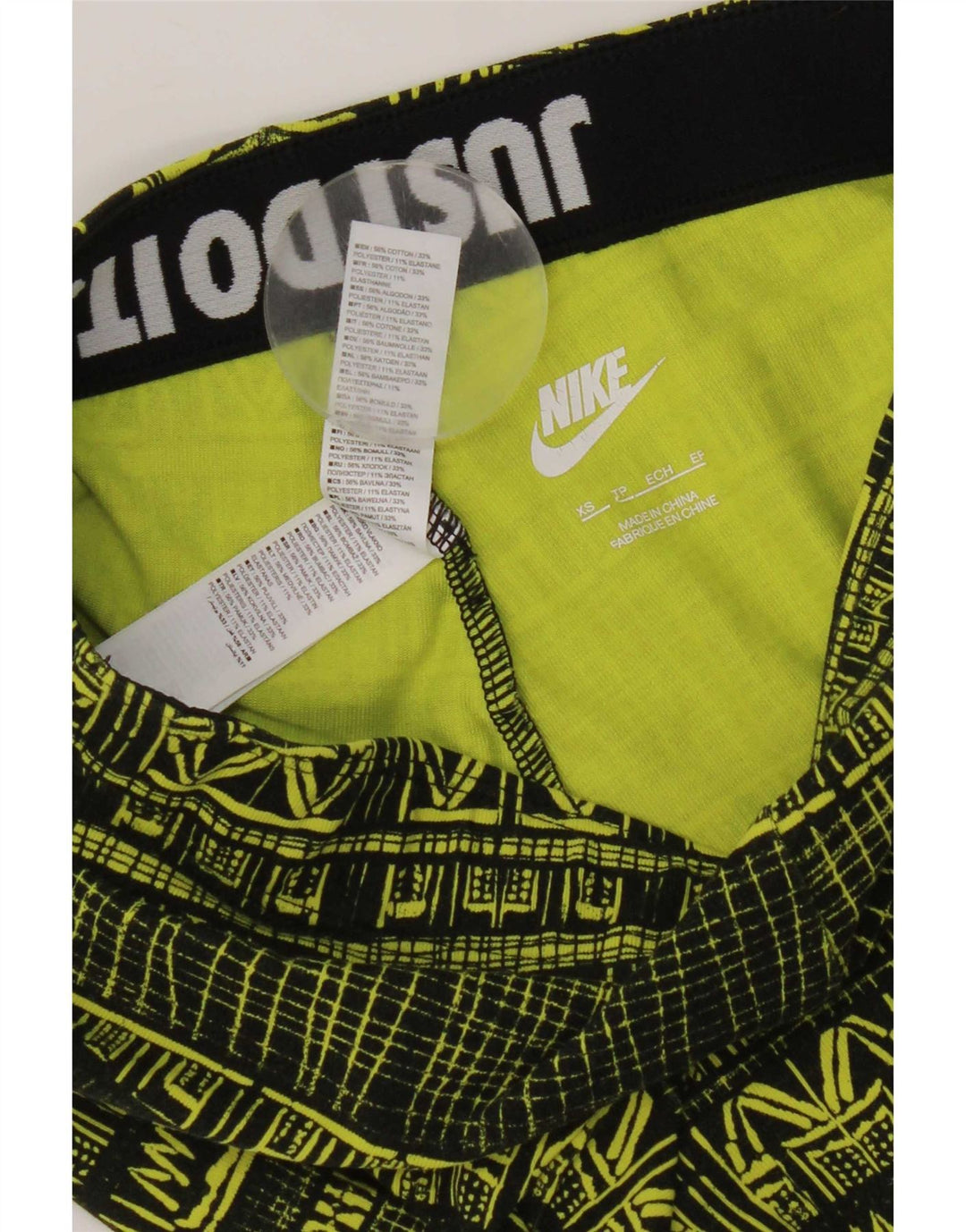Leggings Nike Feminino Abstract Pattern UK 6 XS Amarelo Algodão