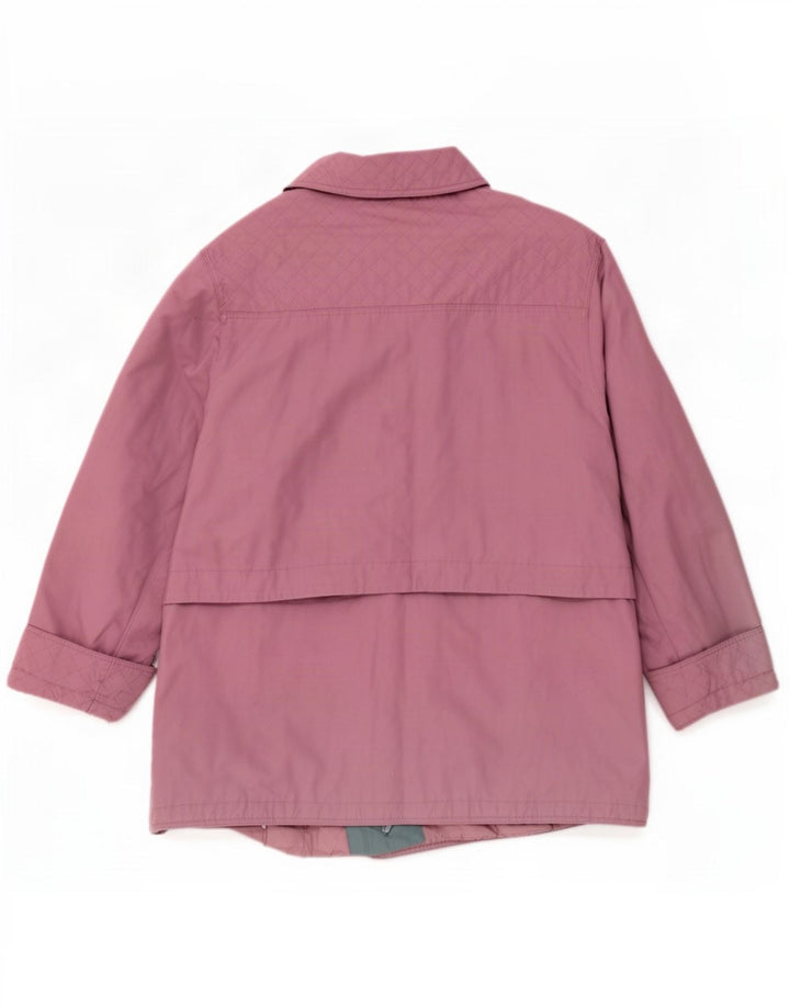 Jaqueta utilitária de ajuste solto para mulheres vintage UK 18 XL poliéster roxo