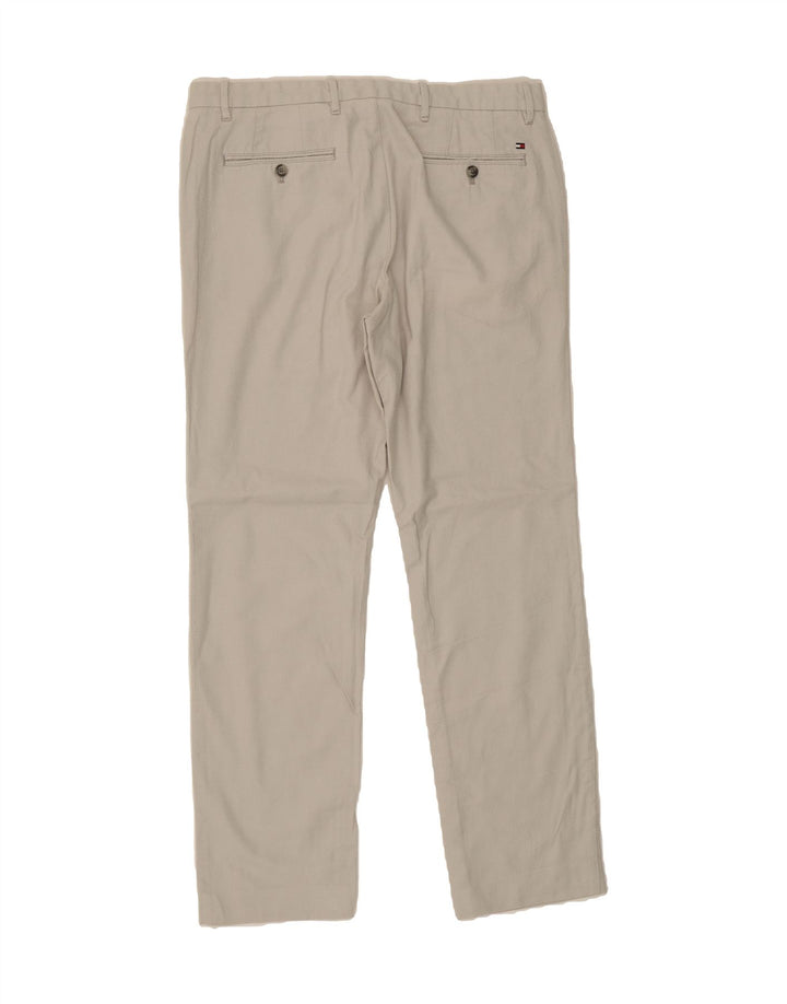 TOMMY HILFIGER Mens Flex Straight Chino Trousers W36 L32 Grey Cotton Vintage Tommy Hilfiger and Second-Hand Tommy Hilfiger from Messina Hembry 