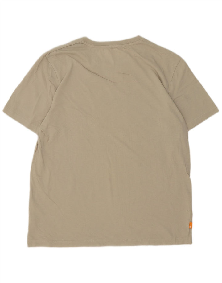 Camiseta masculina Timberland Regular Fit Graphic Top Médio Algodão Bege