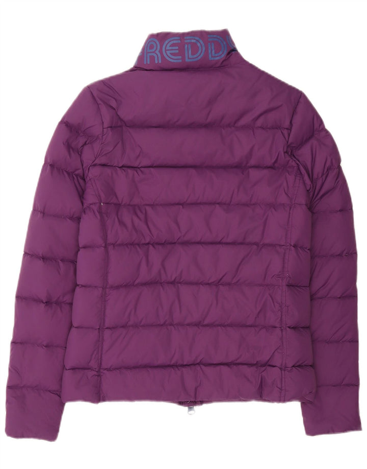Jaqueta feminina acolchoada gráfica Freddy UK 12 nylon roxo médio
