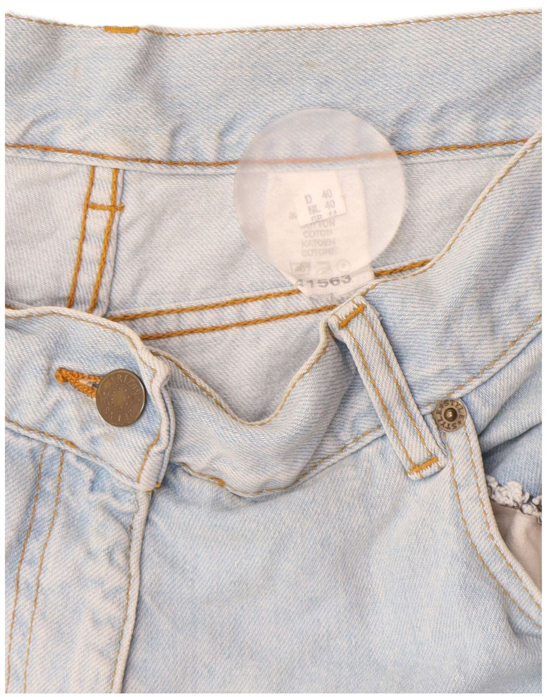 Shorts jeans feminino Arizona UK 14 médio W30 algodão azul
