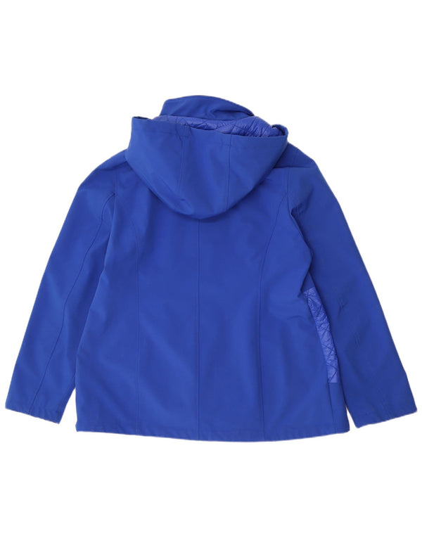 Jaqueta corta-vento feminina Dkny The Windcheater com capuz Reino Unido 18 XL azul