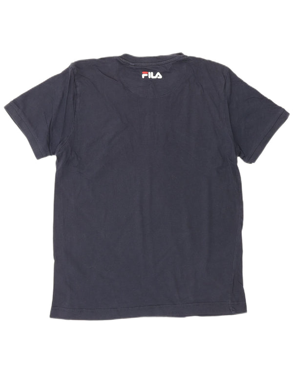Camiseta masculina gráfica FILA Top pequeno azul marinho