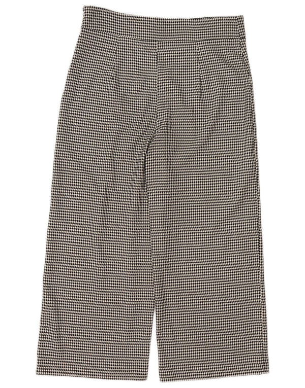 Calça feminina Zara cintura alta cortada XL W36 L25 preta Houndstooth