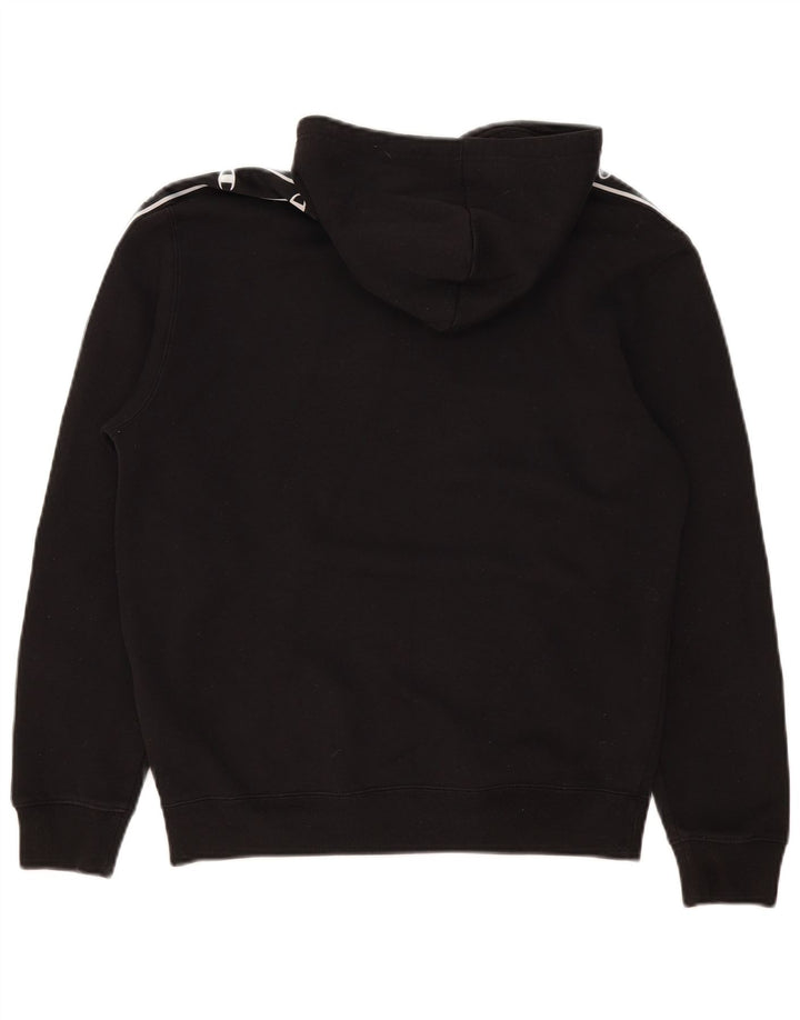 Jumper com capuz gráfico masculino Champion médio algodão preto