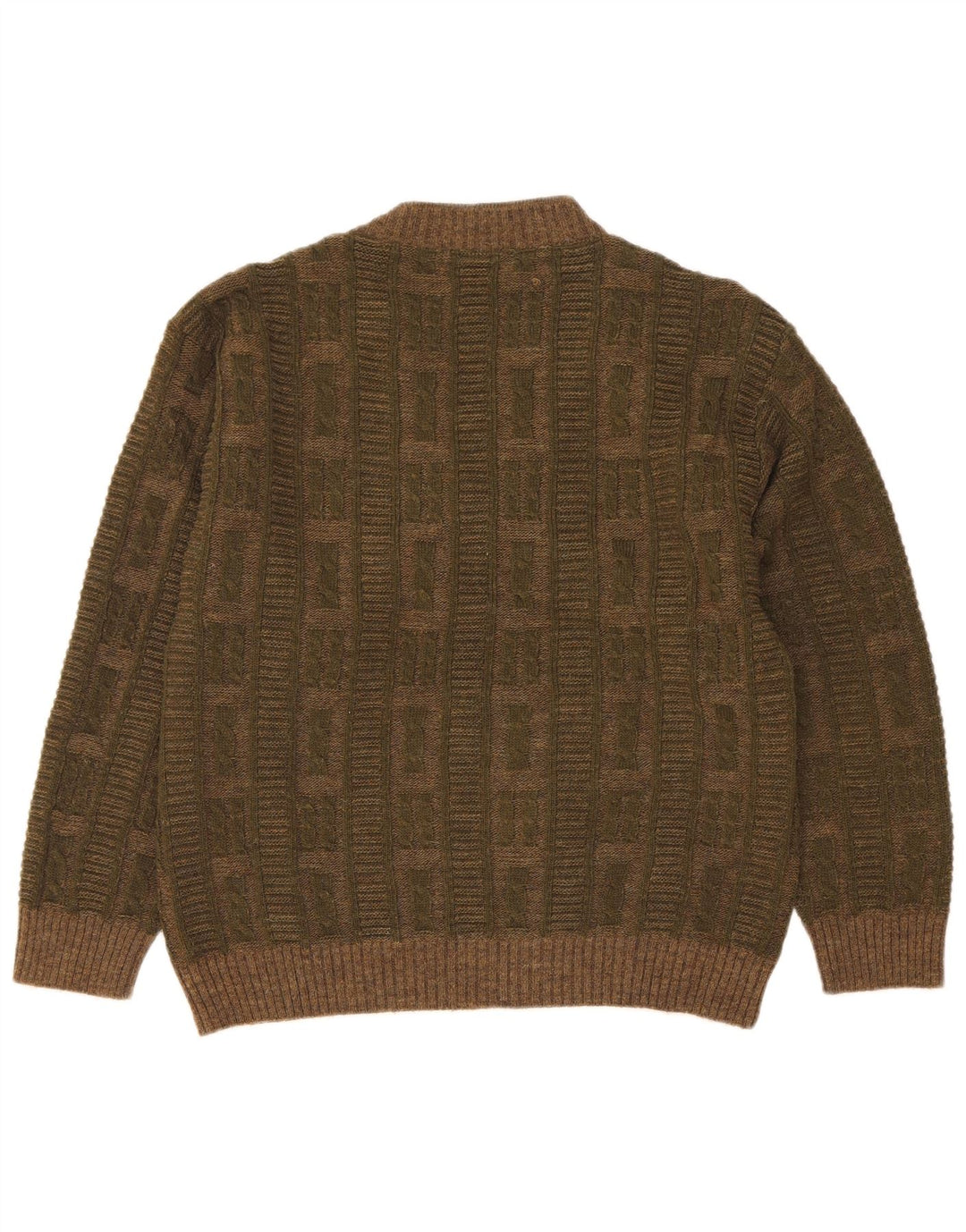 Dei Massimi Suéter masculino com decote em V IT 48 Médio cáqui Argyle/Diamante