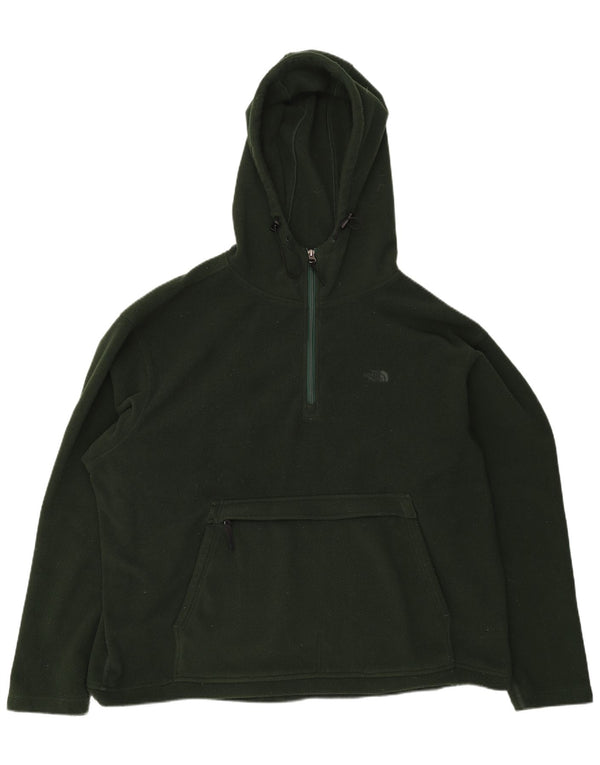 Suéter masculino The North Face de lã com capuz e zíper e ajuste solto 2XL verde