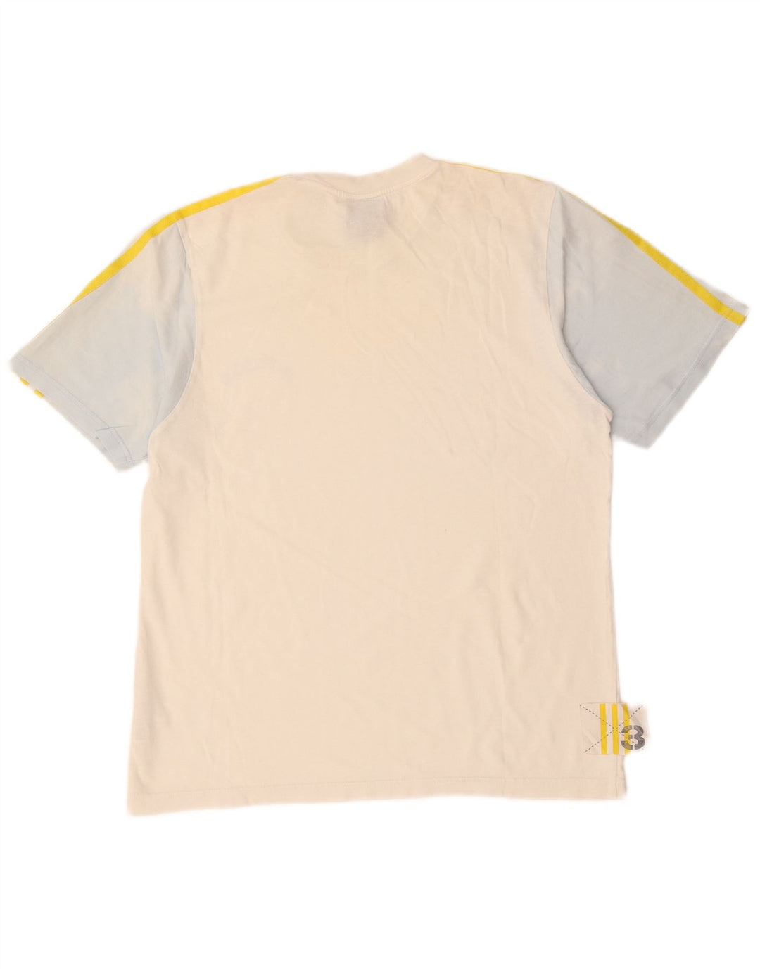 ADIDAS Mens T-Shirt Top Pequeno Algodão Colorblock Branco