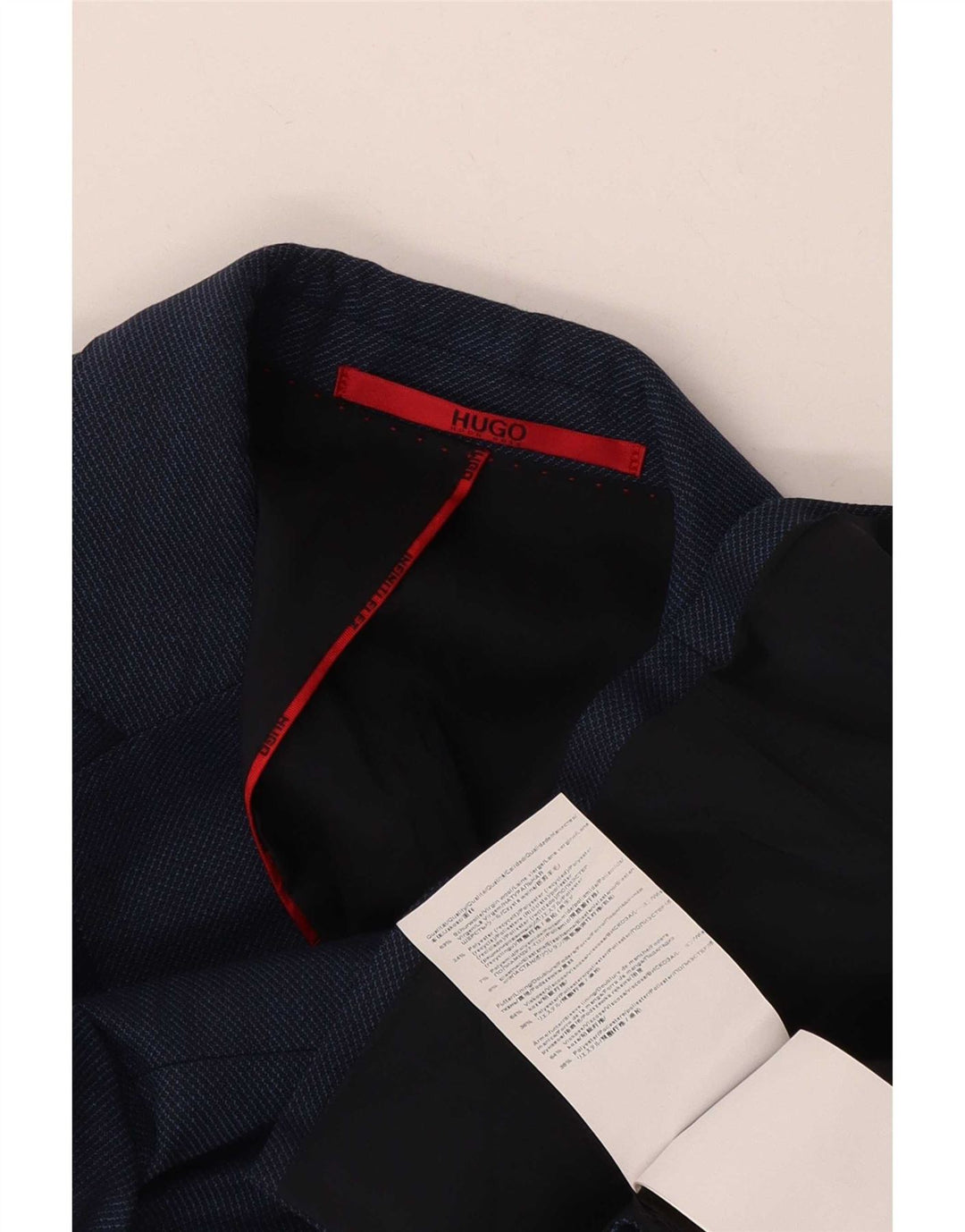Hugo Boss Jaqueta blazer masculina de 2 botões UE 46 pequena lã virgem azul marinho