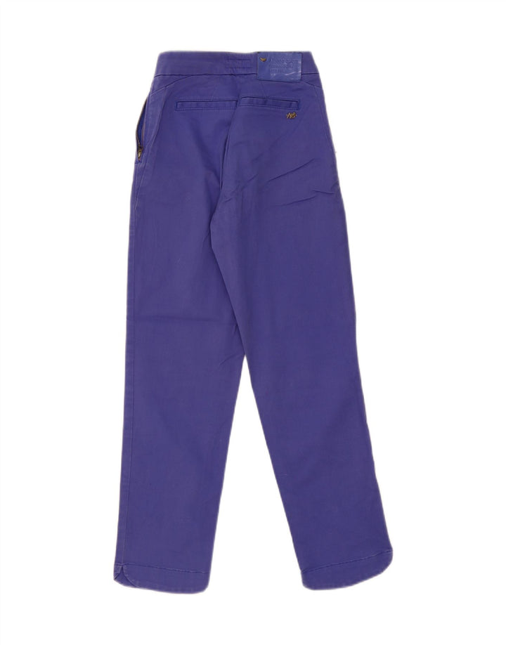 ARMANI Womens Straight Casual Trousers W28 L26 Purple Cotton Vintage Armani and Second-Hand Armani from Messina Hembry 