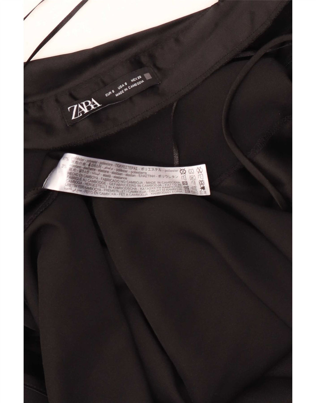 Vestido Maxi Slip Feminino Zara Reino Unido 10 Pequeno Poliéster Preto