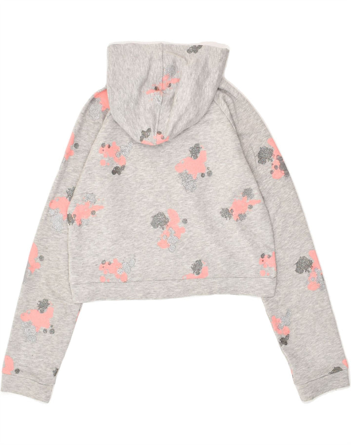 LIU JO Girls Crop Zip Hoodie Sweater 15-16 Years Grey Spotted Cotton | Vintage Liu Jo | Thrift | Second-Hand Liu Jo | Used Clothing | Messina Hembry 
