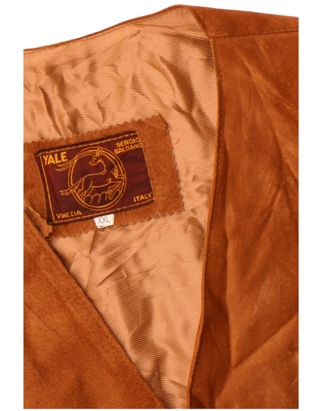 Colete de camurça vintage feminino UK 20 2XL couro marrom