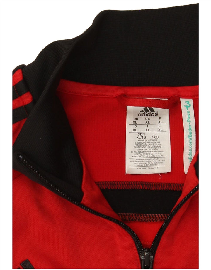 Adidas Mens Tracksuit Top Jacket XL Vermelho Colorblock Poliéster
