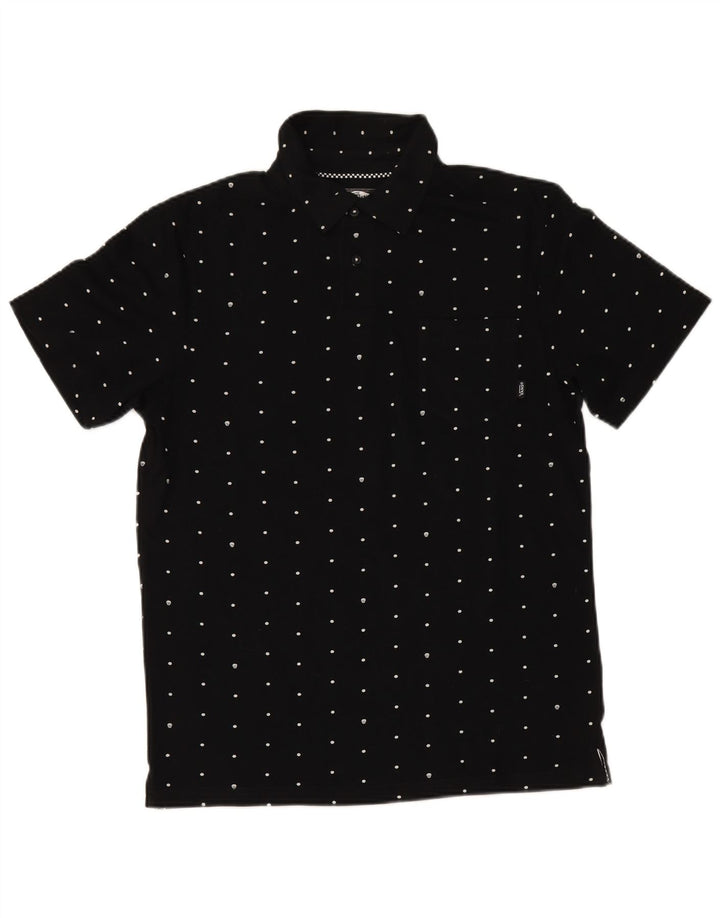 Camisa polo masculina VANS médio preto manchado de algodão
