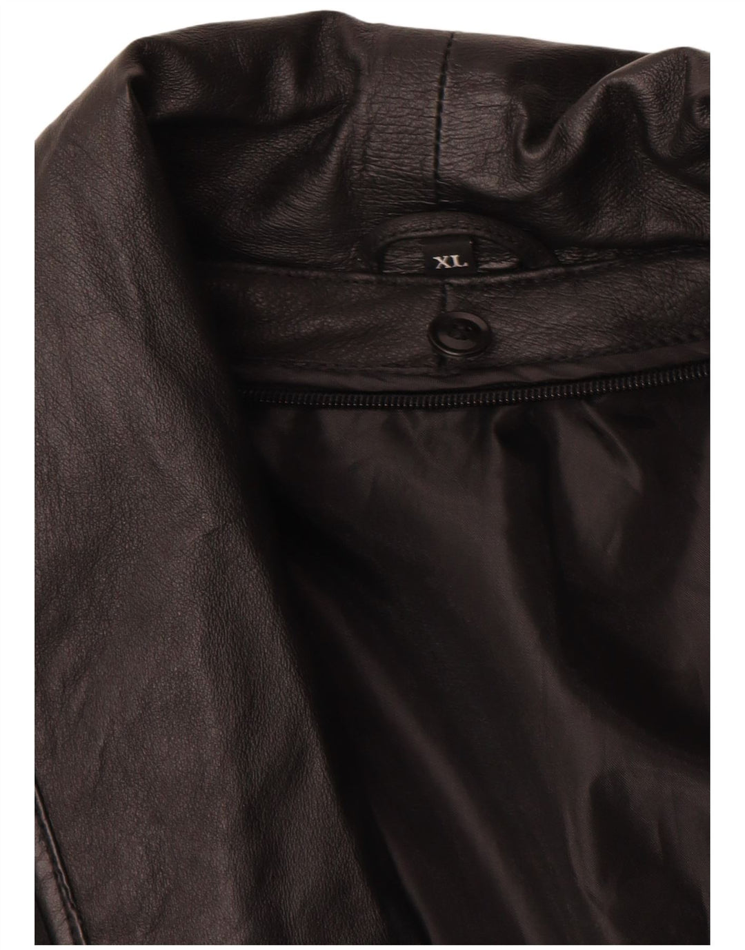 Jaqueta de couro feminina vintage UK 18 XL couro preto