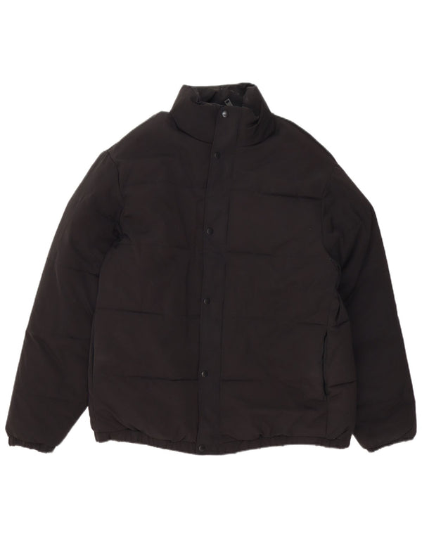 Jaqueta acolchoada masculina Zara UK 42 XL poliéster preto