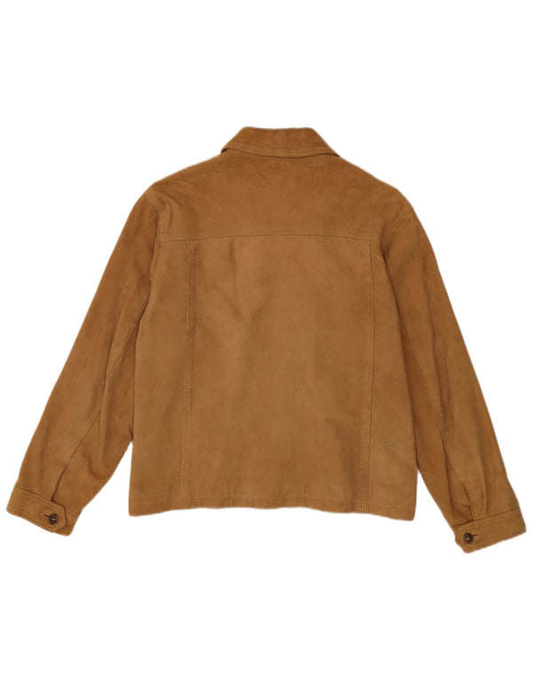 Jaqueta masculina de camurça Brooksfield UK 36 pequena bege