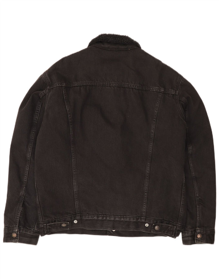 Jaqueta jeans masculina Levi's Sherpa UK 38 algodão preto médio