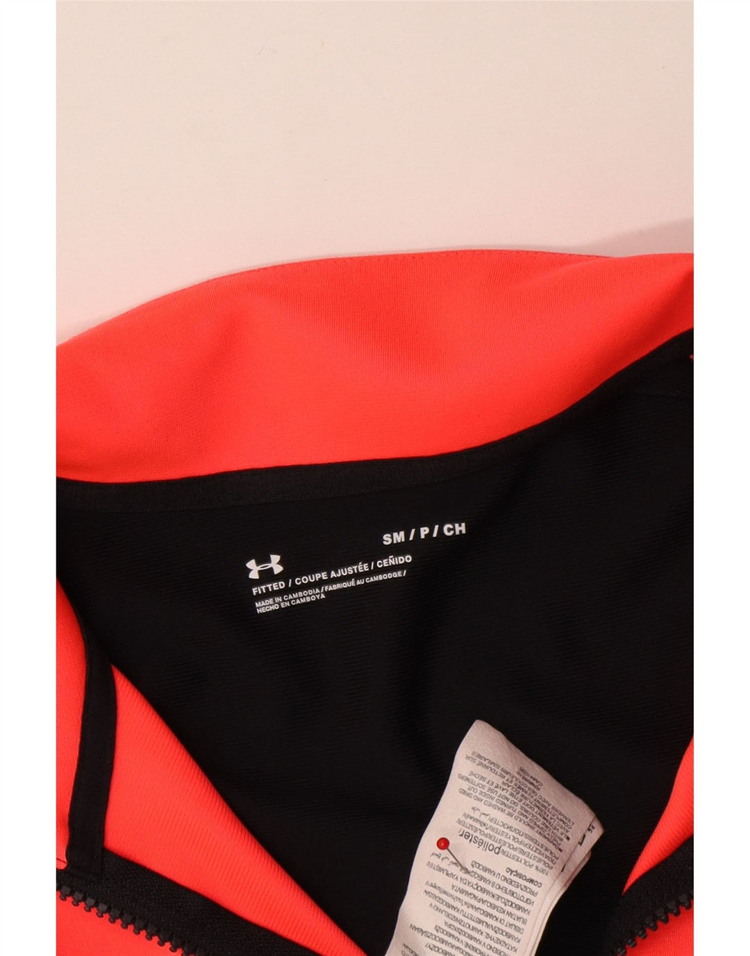 Under Armour Mens Fitted Tracksuit Top Jaqueta Pequena Colorblock Preto