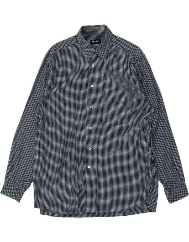 MEXX Mens Abstract Pattern Shirt Medium Navy Blue Cotton Vintage Mexx and Second-Hand Mexx from Messina Hembry 