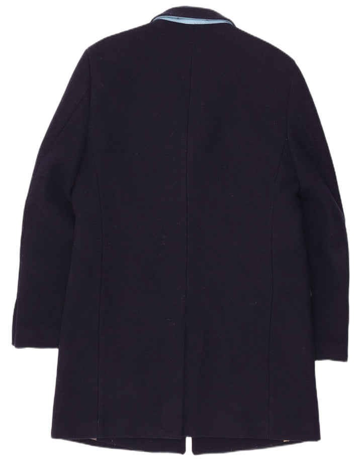 Sobretudo masculino vintage UK 42 XL lã azul marinho