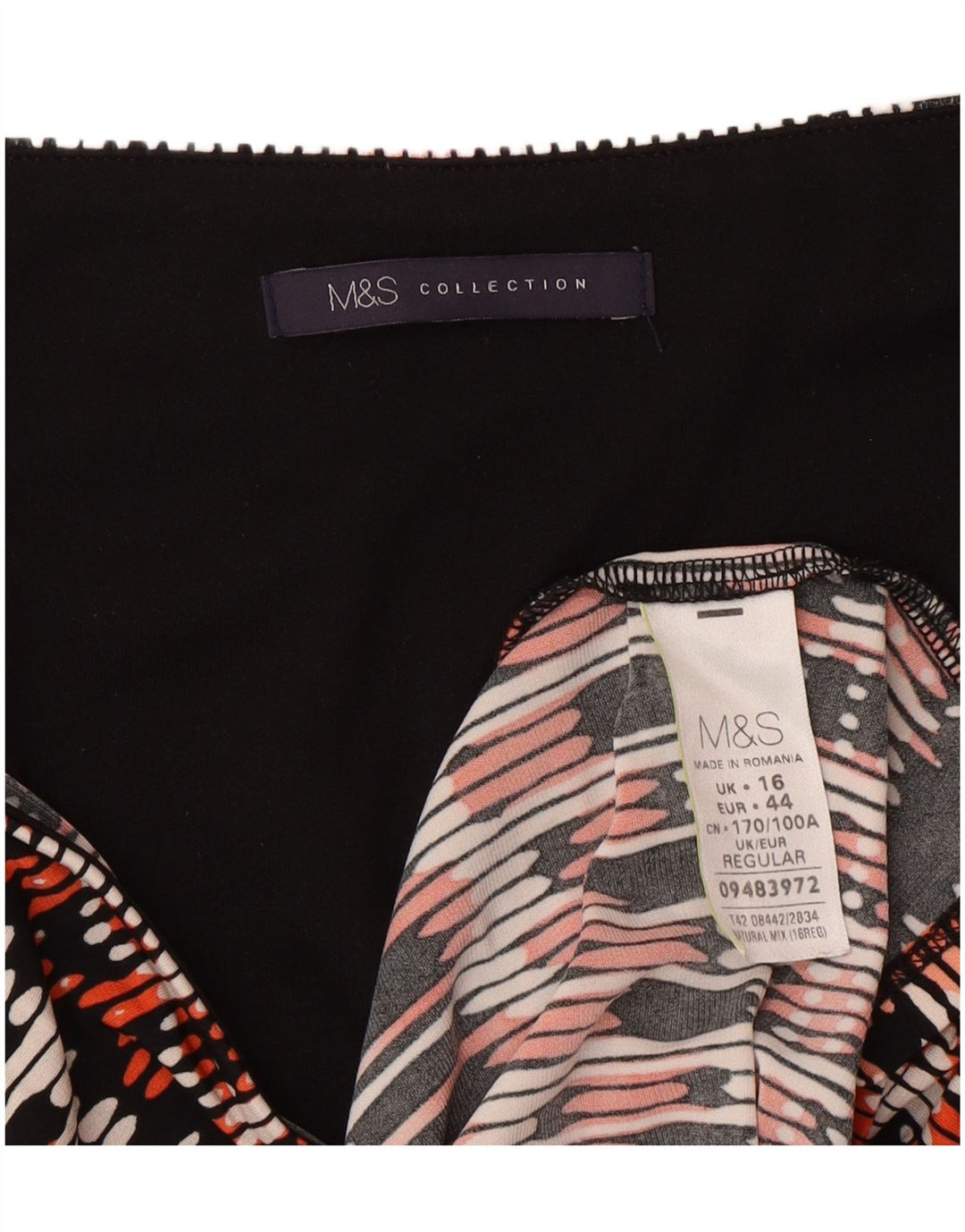 Vestido feminino Marks & Spencer UK 16 grande multicolorido geométrico