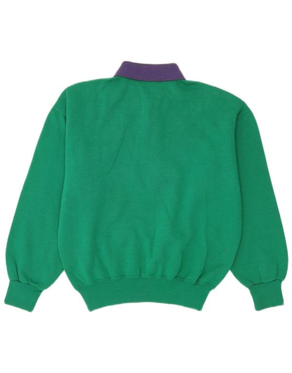 Sergio Tacchini moletom masculino com gola polo e jumper pequeno verde colorblock